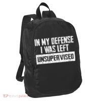 In My Defense I Was Left Unsupervised Cool Funny Port Authority Crush Ripstop Backpack thumb 1