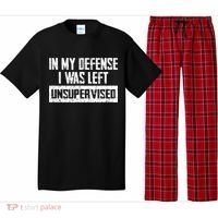 In My Defense I Was Left Unsupervised Cool Funny Pajama Set thumb 0