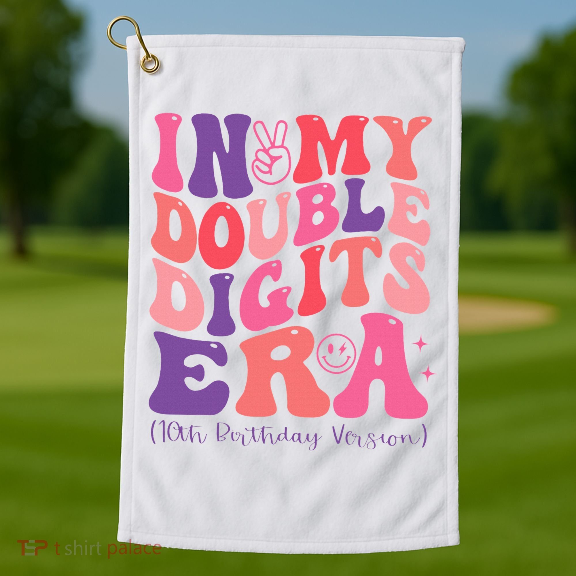 In My Double Digits Era 10th Birthday Golf Towel