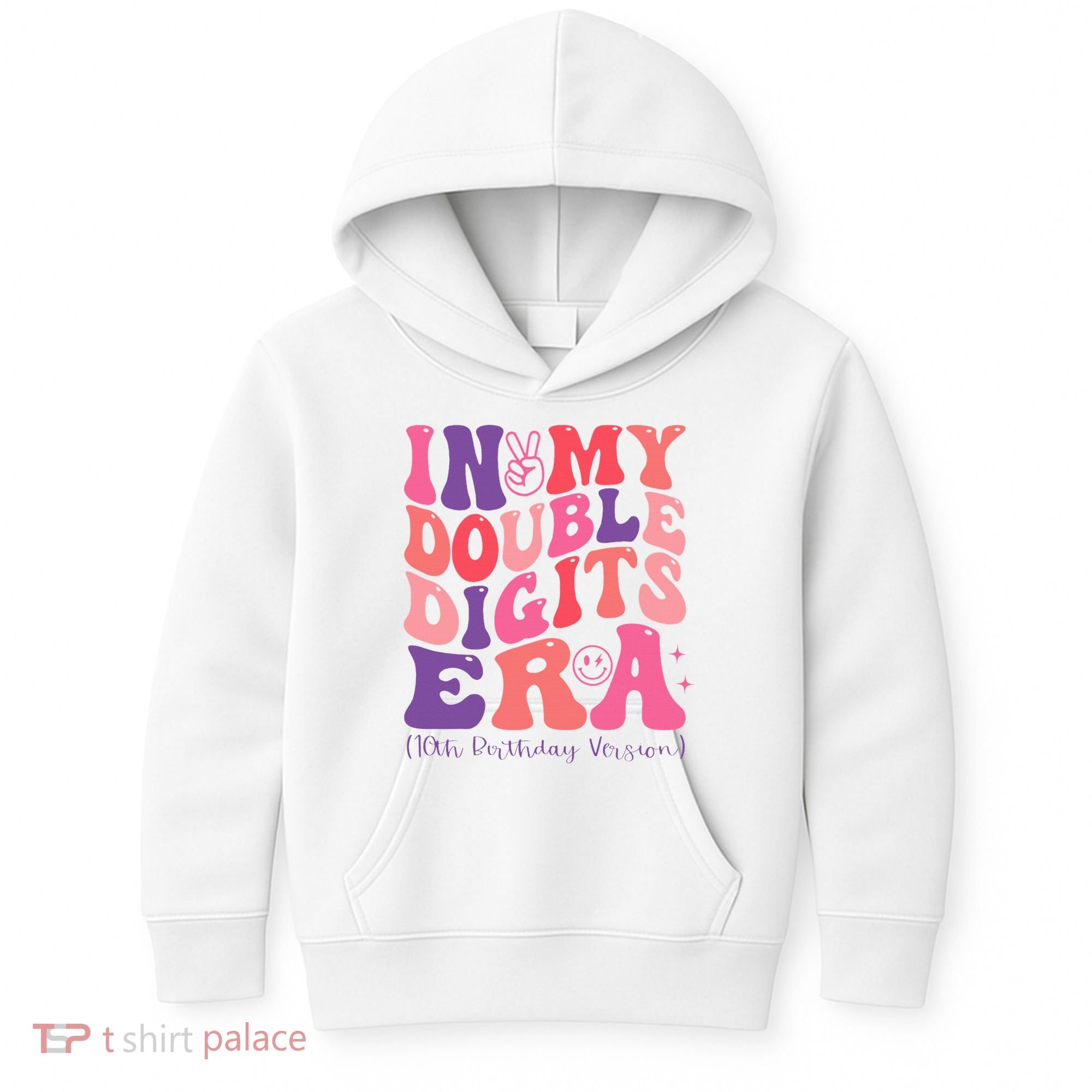 In My Double Digits Era 10th Birthday Kids Hoodie