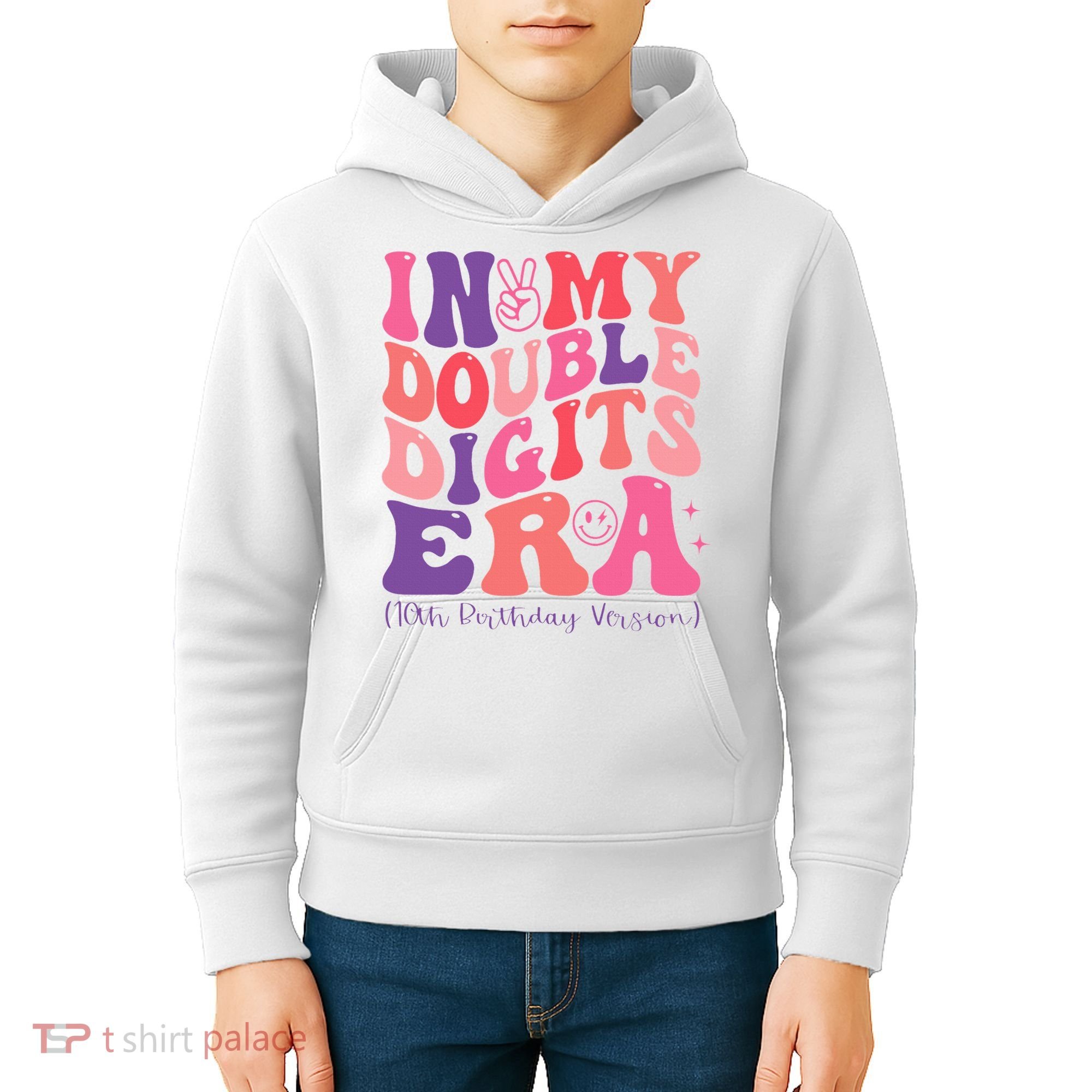 In My Double Digits Era 10th Birthday Kids Hoodie