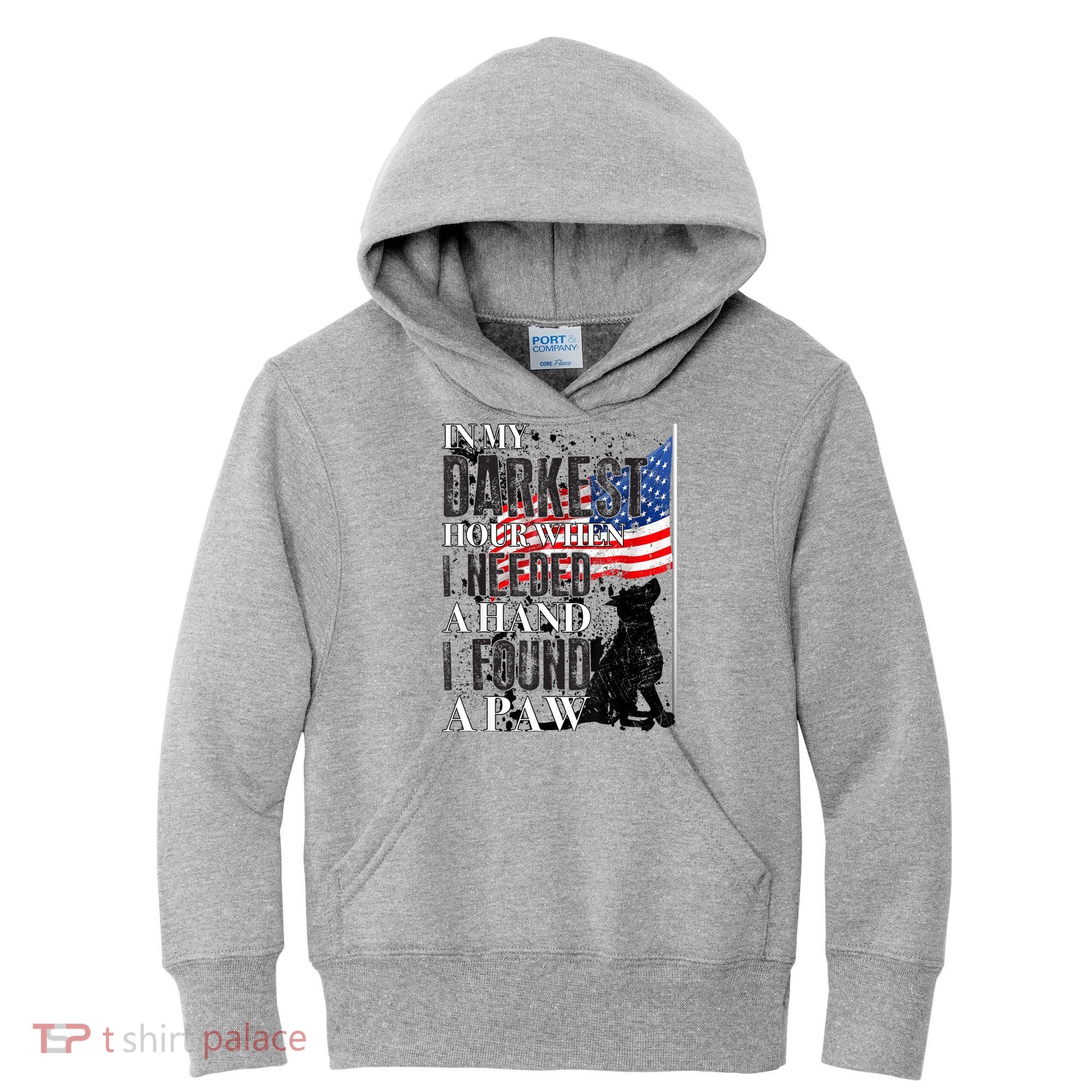 In My Darkest Hour I Reached For A Hand Found A Paw Kids Hoodie