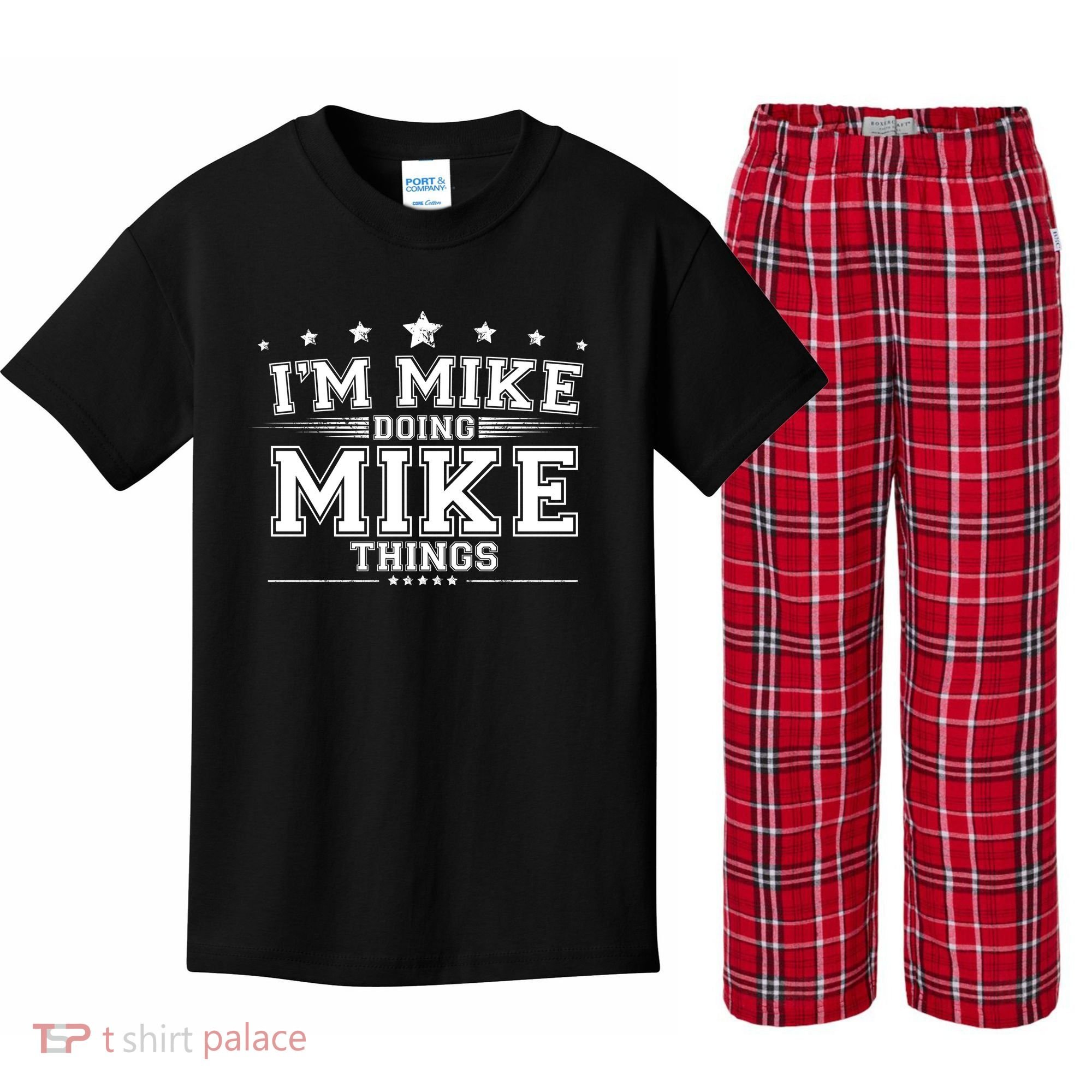 Im Mike Doing Mike Things Kids Plaid Pajama Set