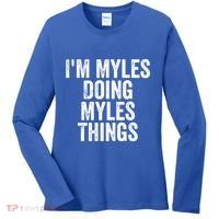 I'm Myles Doing Myles Things Gift Personalized First Name Gift Women's Long Sleeve Shirt thumb 0