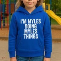I'm Myles Doing Myles Things Gift Personalized First Name Gift Kids Hoodie thumb 3