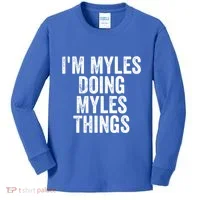 I'm Myles Doing Myles Things Gift Personalized First Name Gift Kids Long Sleeve Shirt thumb 0