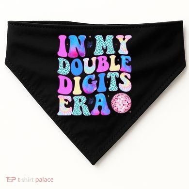 In My Double Digits Era 10 Year Old 10th Birthday Disco USA-Made Doggie Bandana