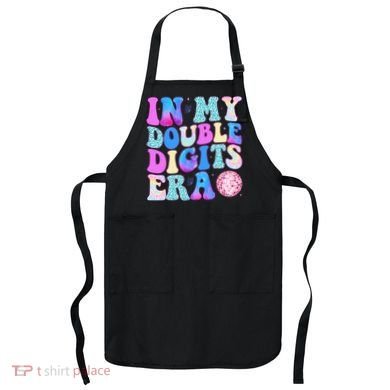 In My Double Digits Era 10 Year Old 10th Birthday Disco Apron