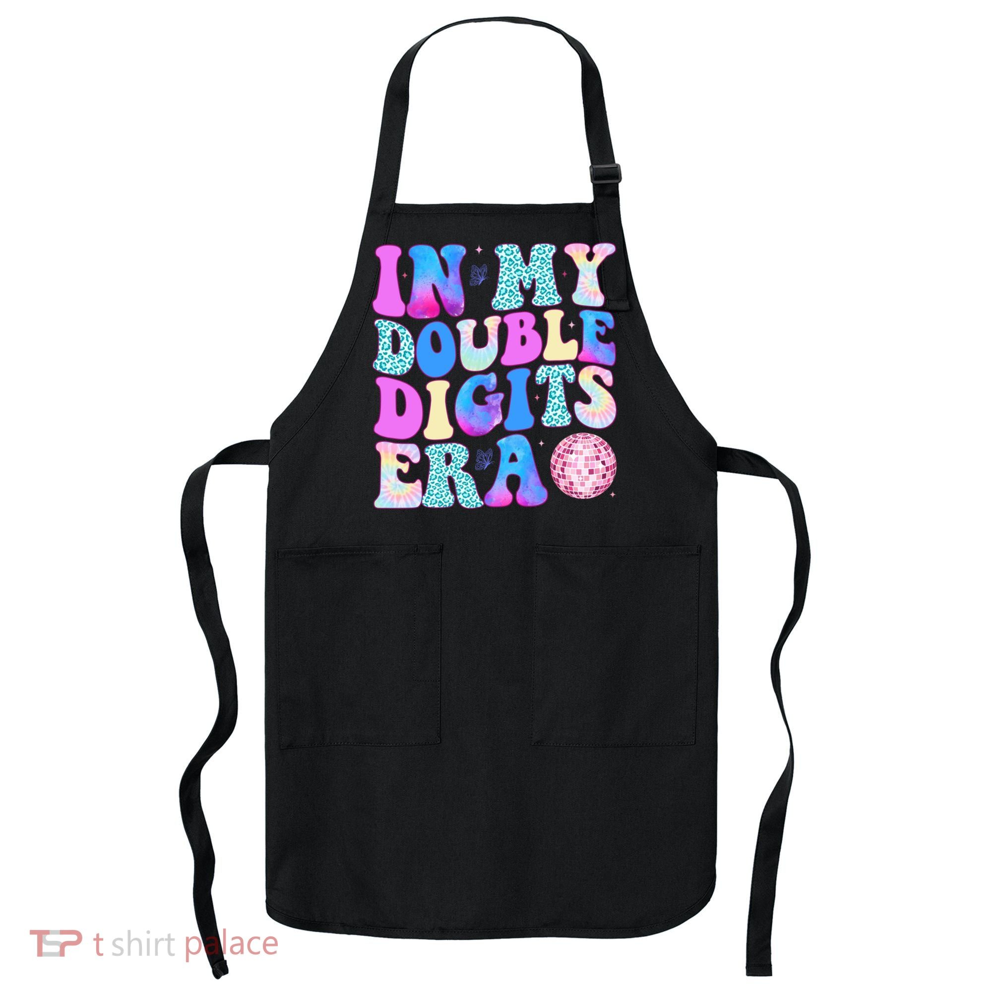 In My Double Digits Era 10 Year Old 10th Birthday Disco Apron