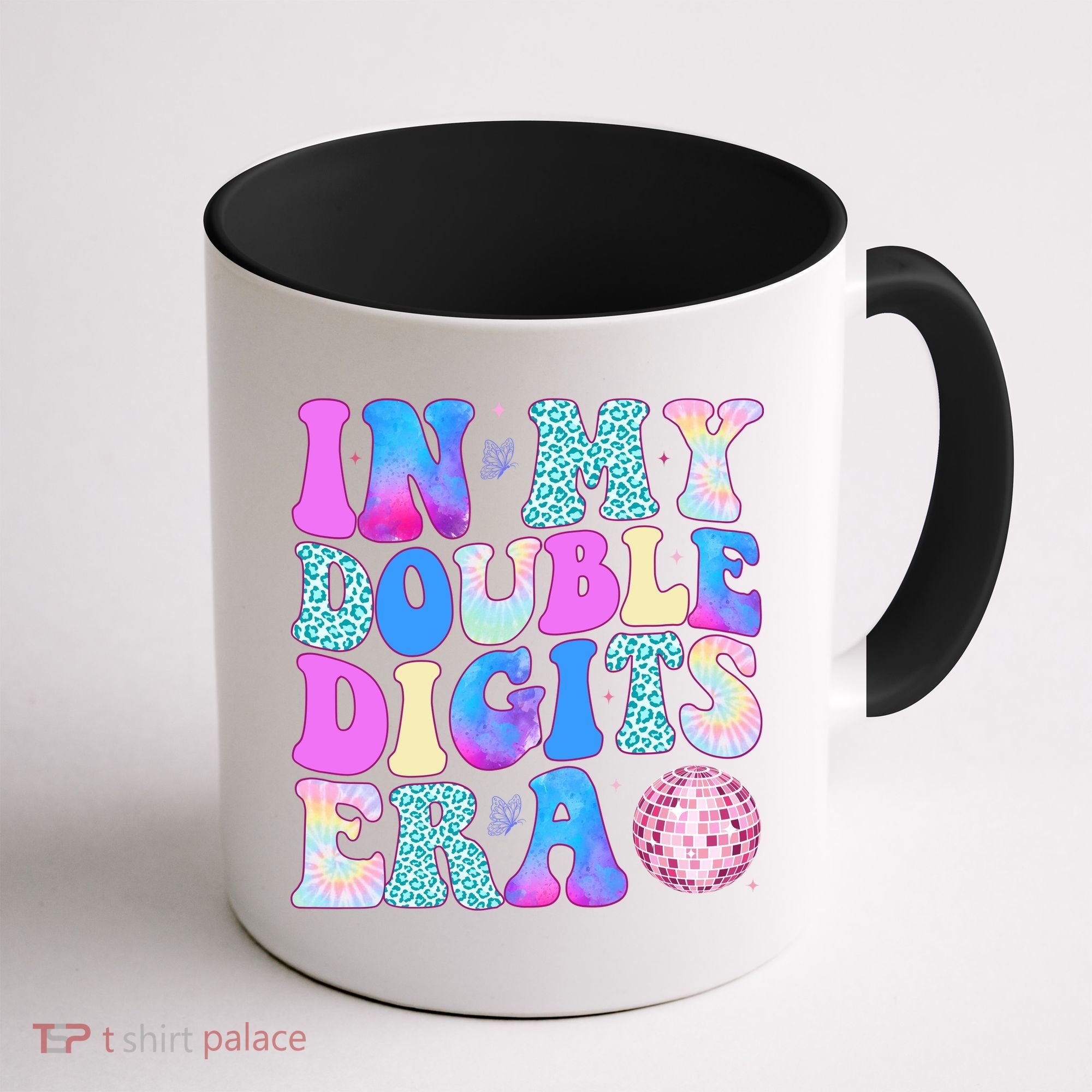 In My Double Digits Era 10 Year Old 10th Birthday Disco Coffee Mug