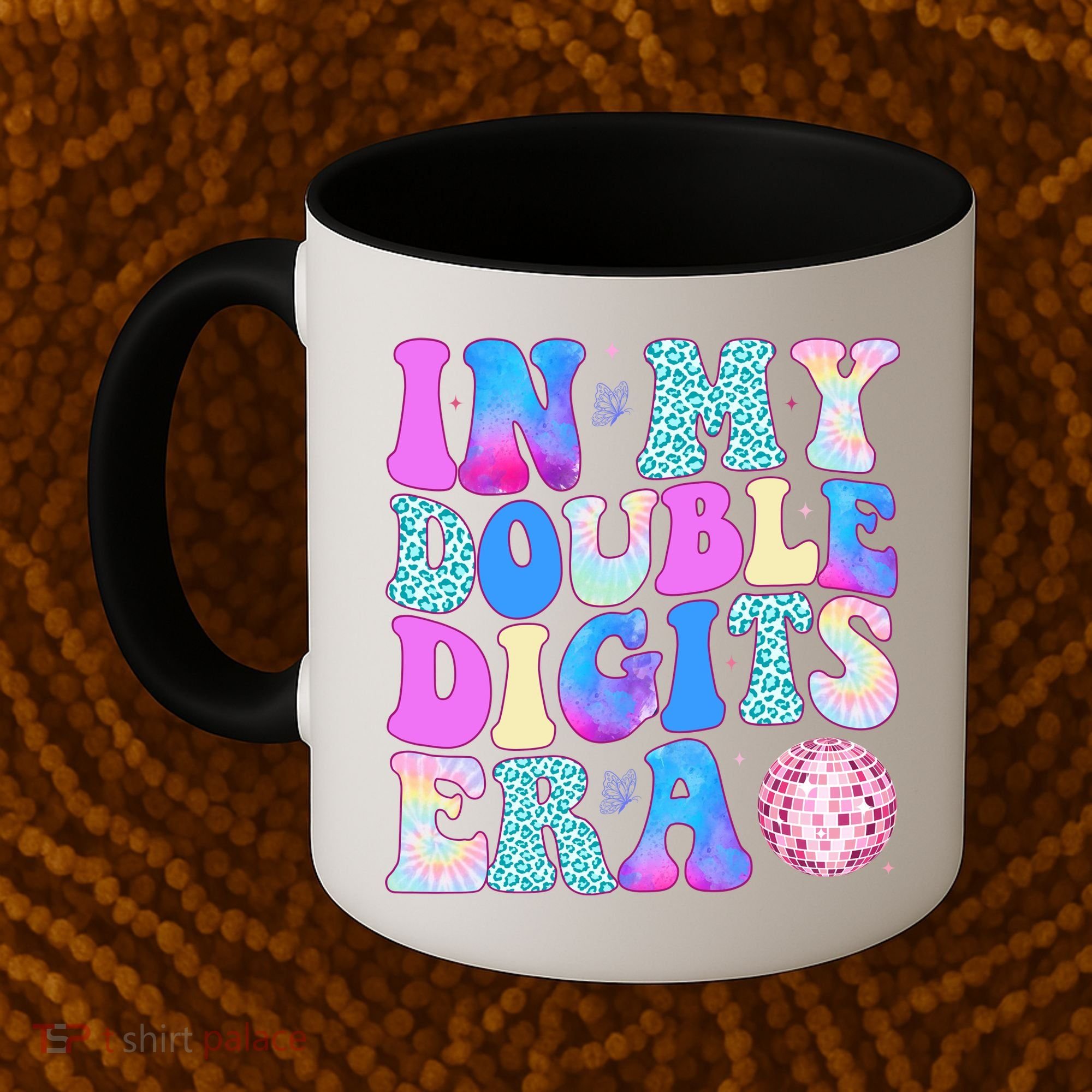 In My Double Digits Era 10 Year Old 10th Birthday Disco Coffee Mug