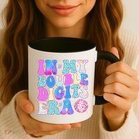 In My Double Digits Era 10 Year Old 10th Birthday Disco Coffee Mug thumb 3