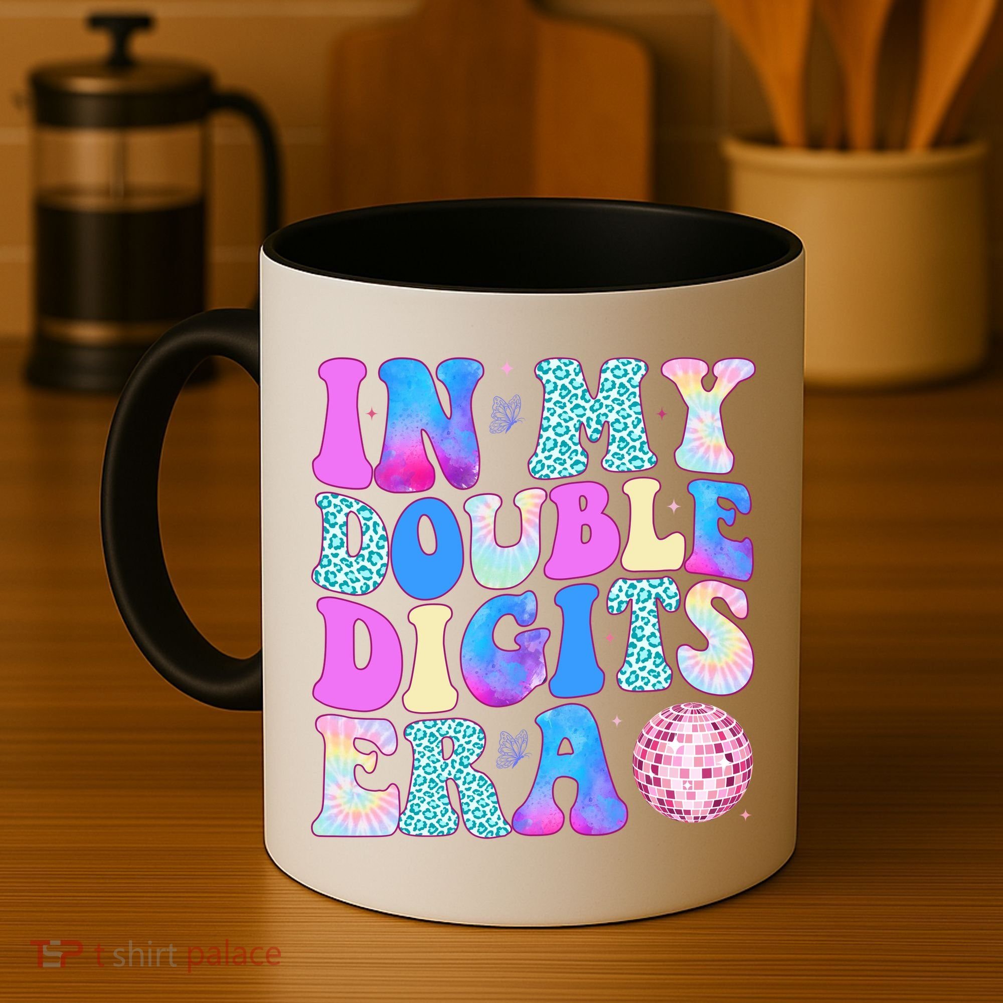 In My Double Digits Era 10 Year Old 10th Birthday Disco Coffee Mug