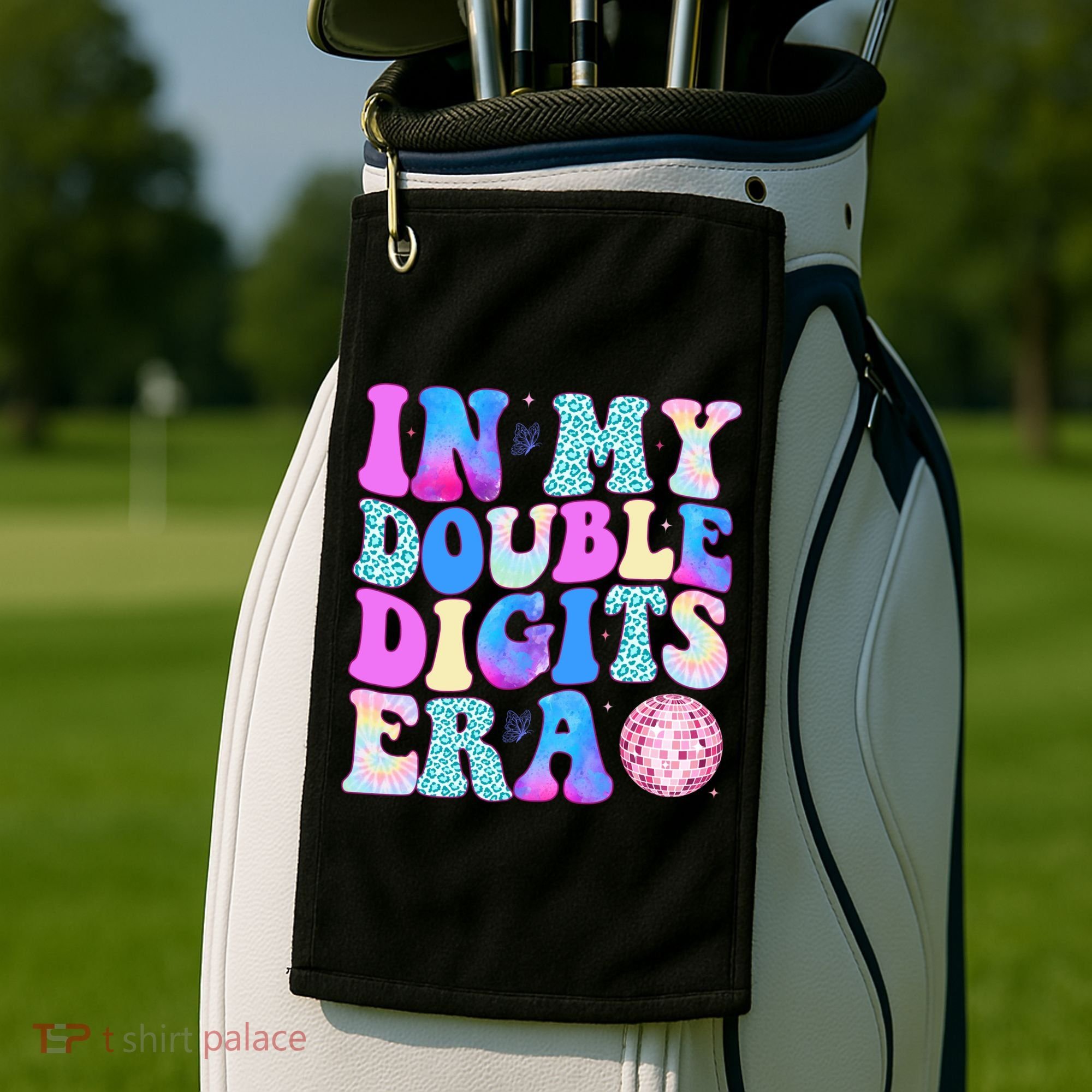 In My Double Digits Era 10 Year Old 10th Birthday Disco Golf Towel