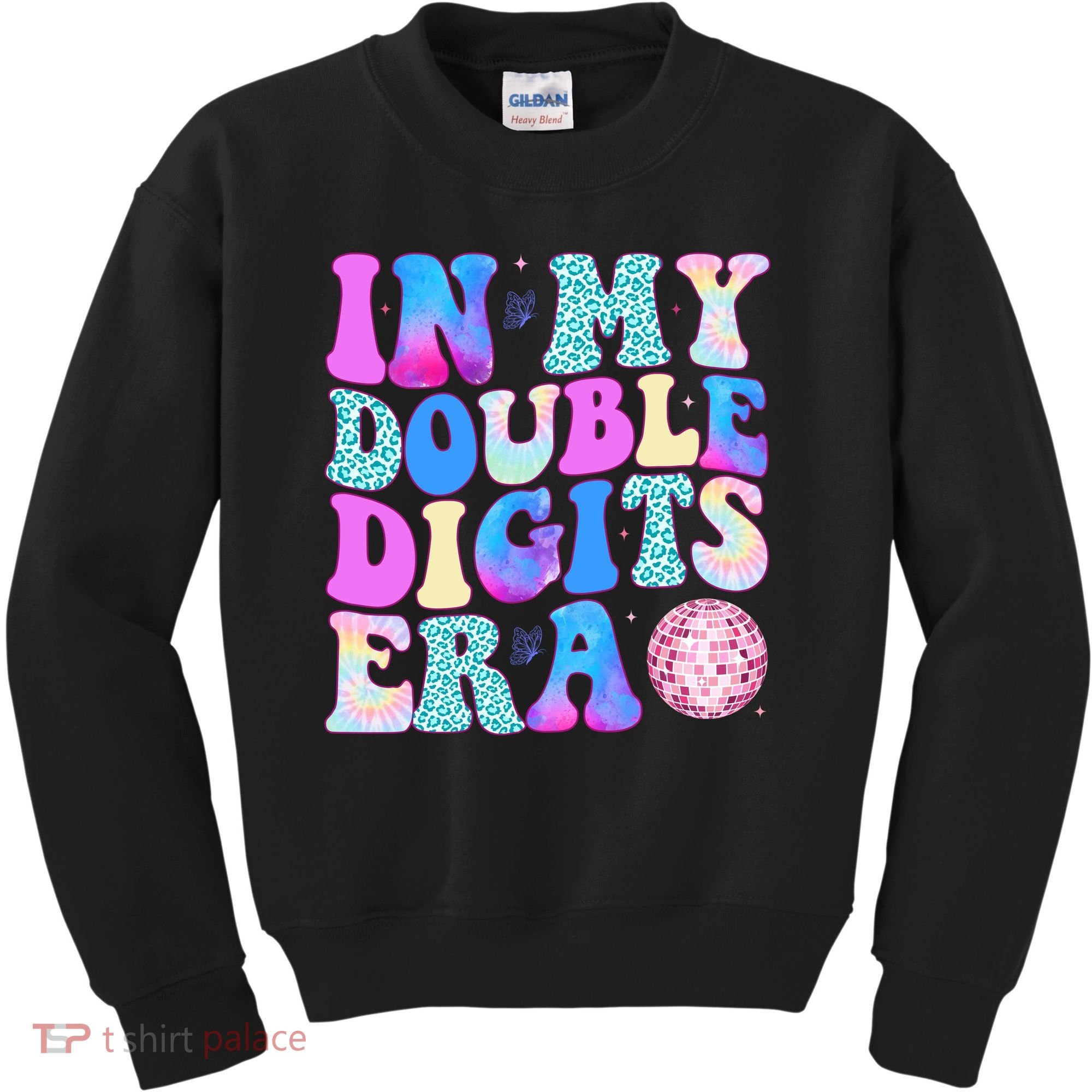 In My Double Digits Era 10 Year Old 10th Birthday Disco Kids Sweatshirt