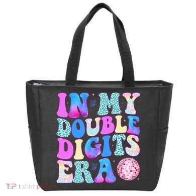 In My Double Digits Era 10 Year Old 10th Birthday Disco Tote Bag