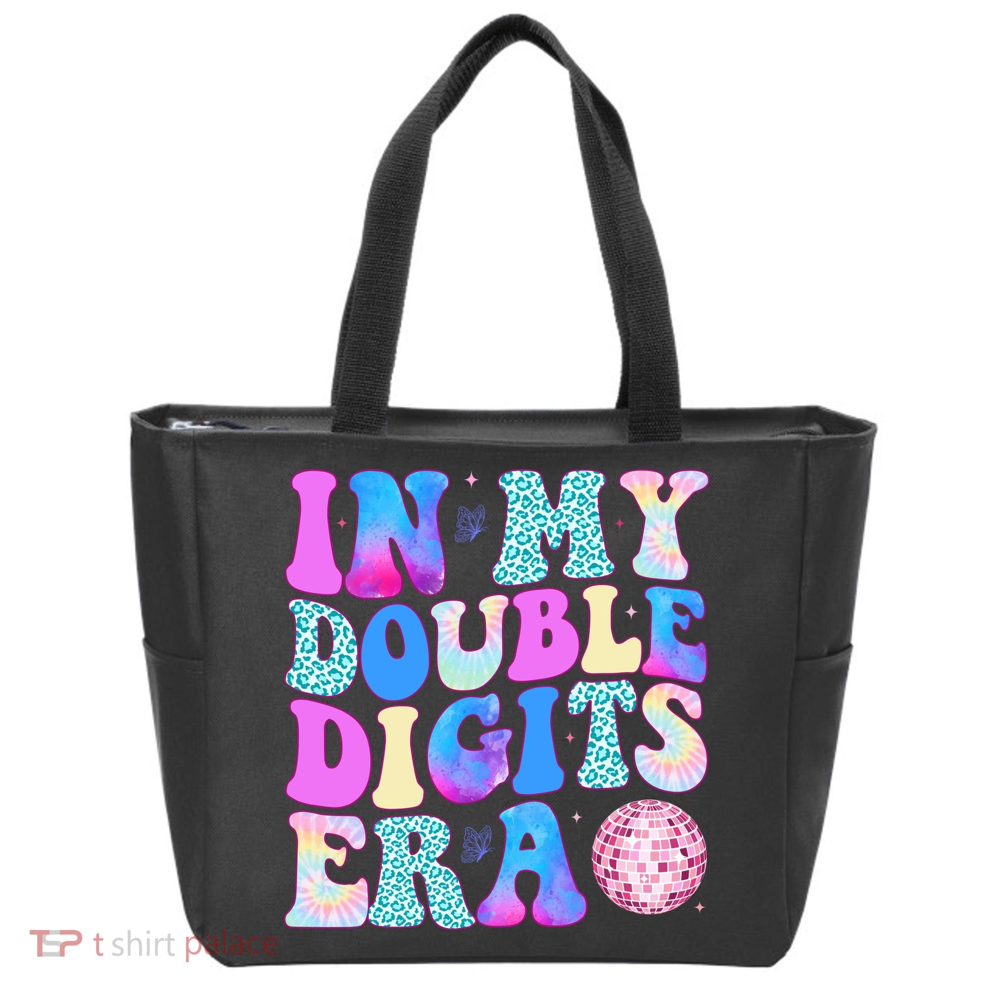 In My Double Digits Era 10 Year Old 10th Birthday Disco Tote Bag