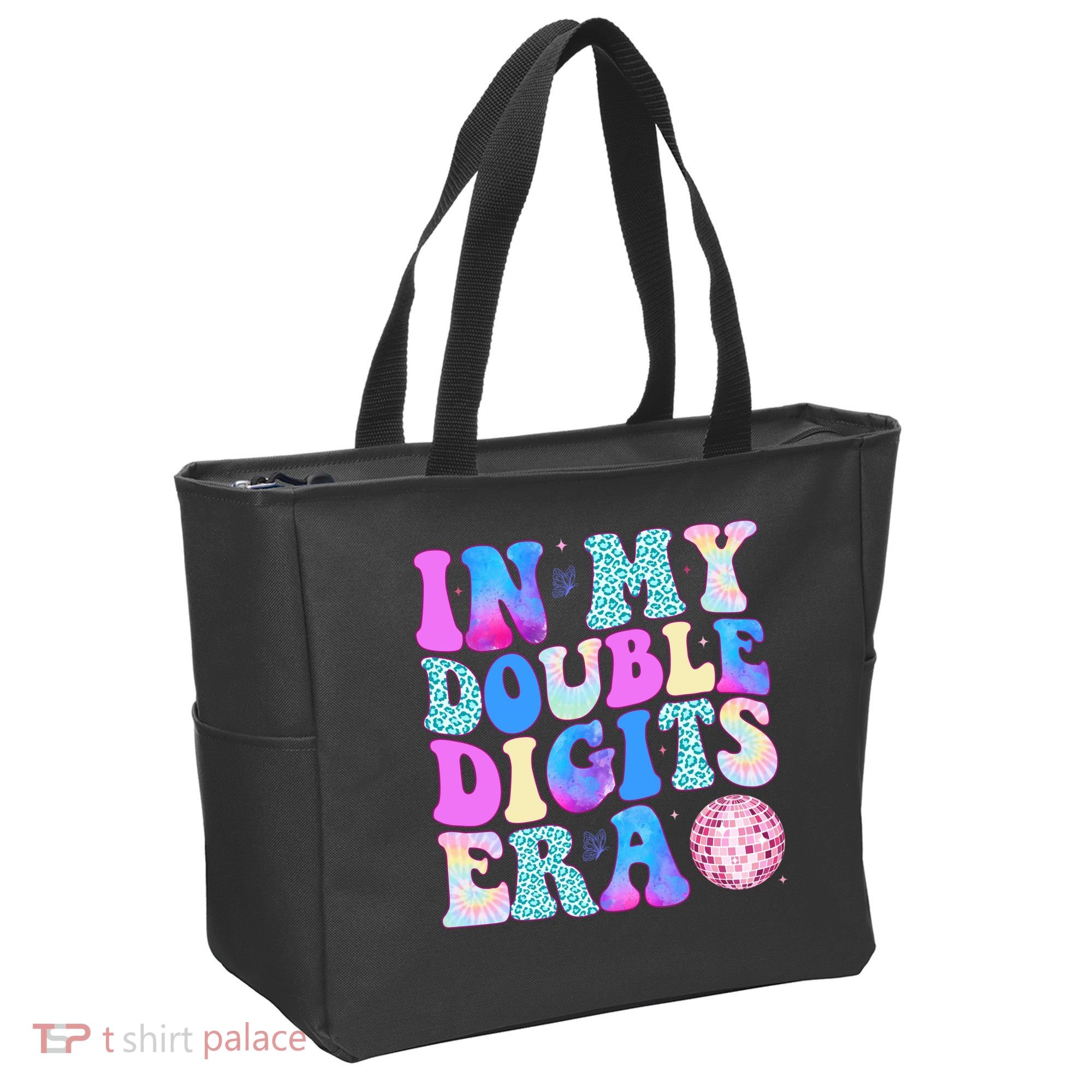 In My Double Digits Era 10 Year Old 10th Birthday Disco Tote Bag