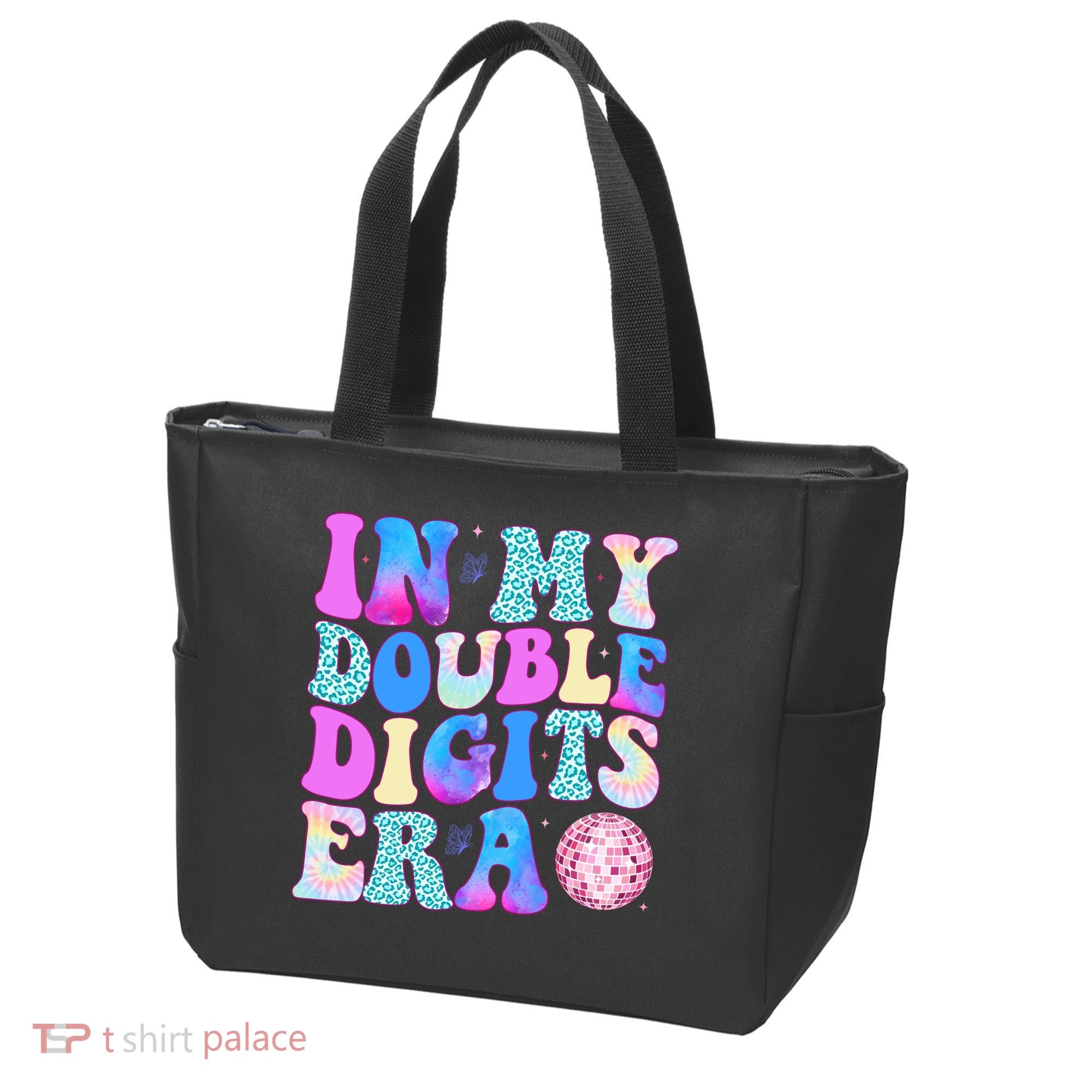 In My Double Digits Era 10 Year Old 10th Birthday Disco Tote Bag