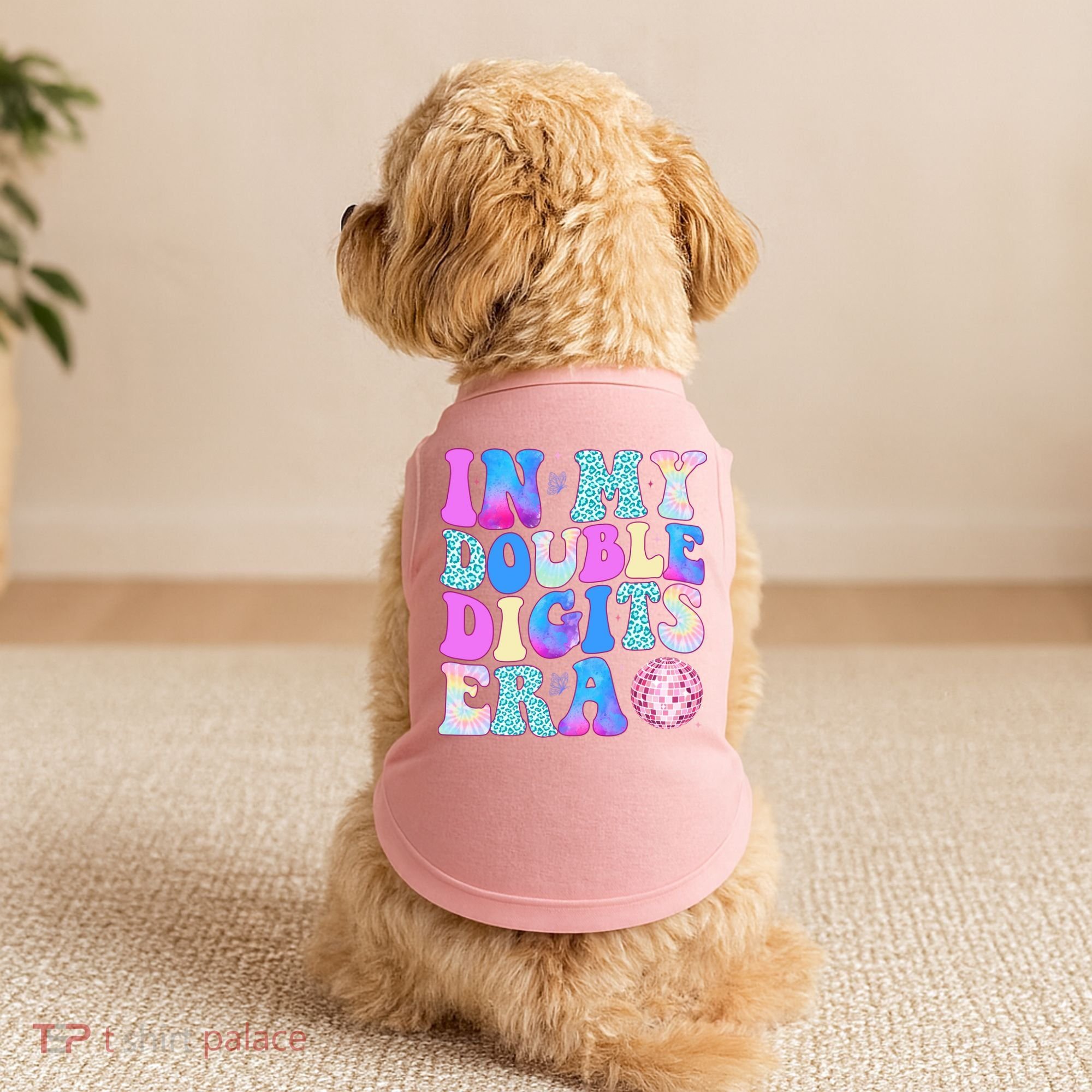 In My Double Digits Era 10 Year Old 10th Birthday Disco Doggie Tank