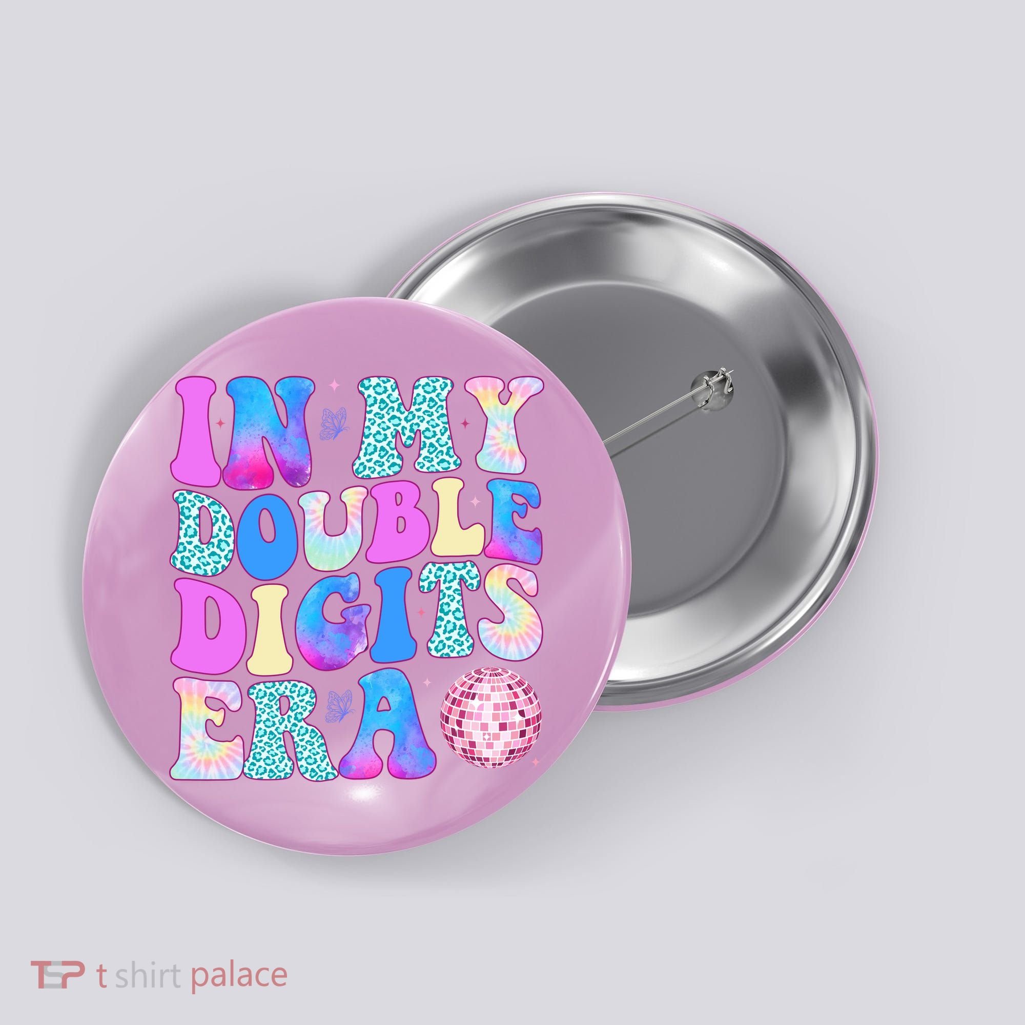 In My Double Digits Era 10 Year Old 10th Birthday Disco Button
