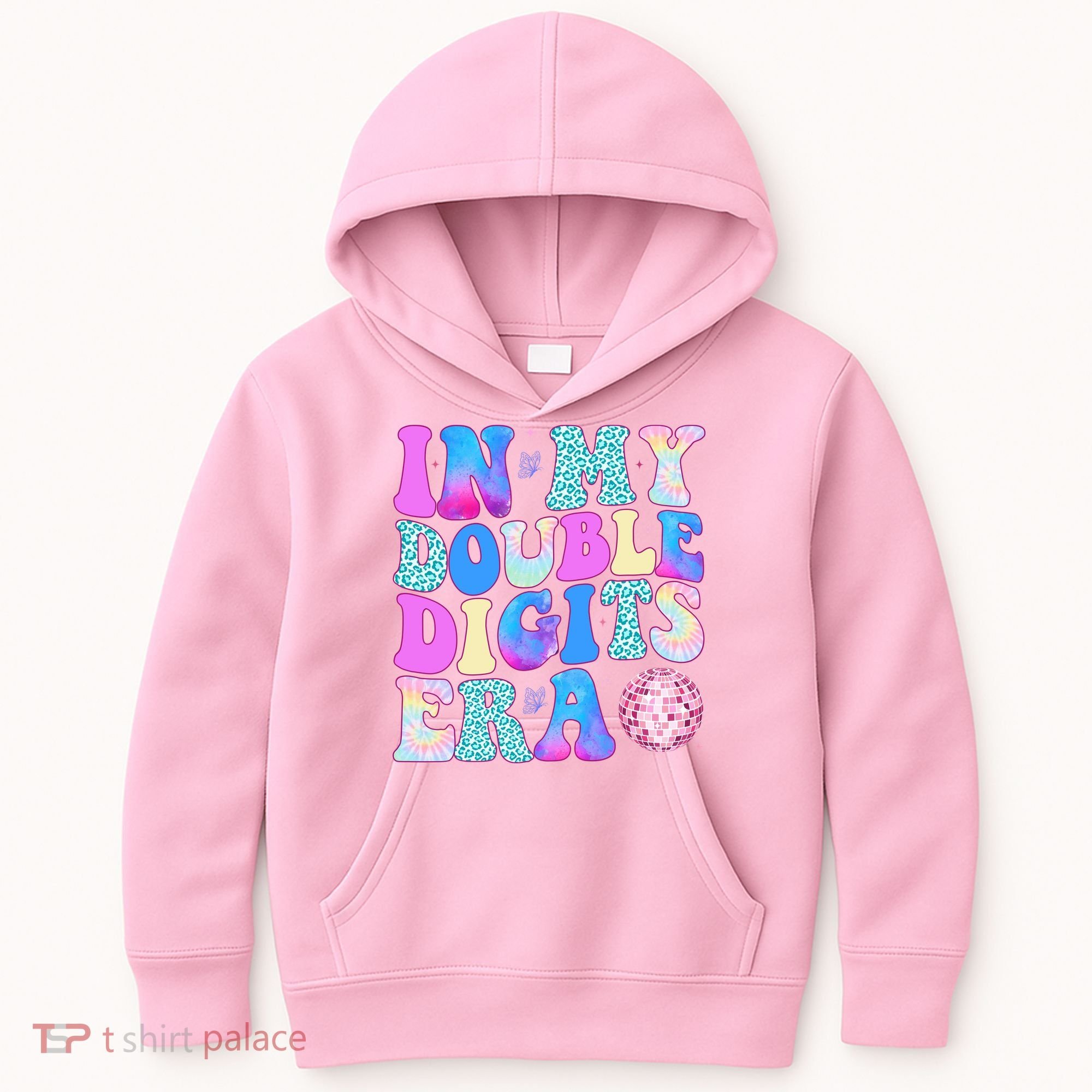 In My Double Digits Era 10 Year Old 10th Birthday Disco Kids Hoodie