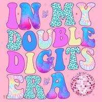 In My Double Digits Era 10 Year Old 10th Birthday Disco Kids Hoodie thumb 5