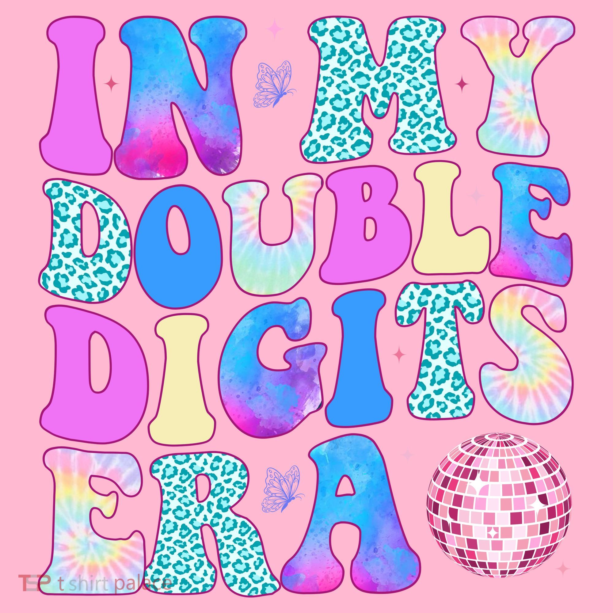 In My Double Digits Era 10 Year Old 10th Birthday Disco Kids Hoodie