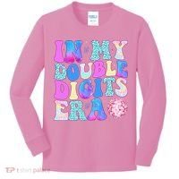 In My Double Digits Era 10 Year Old 10th Birthday Disco Kids Long Sleeve Shirt thumb 0