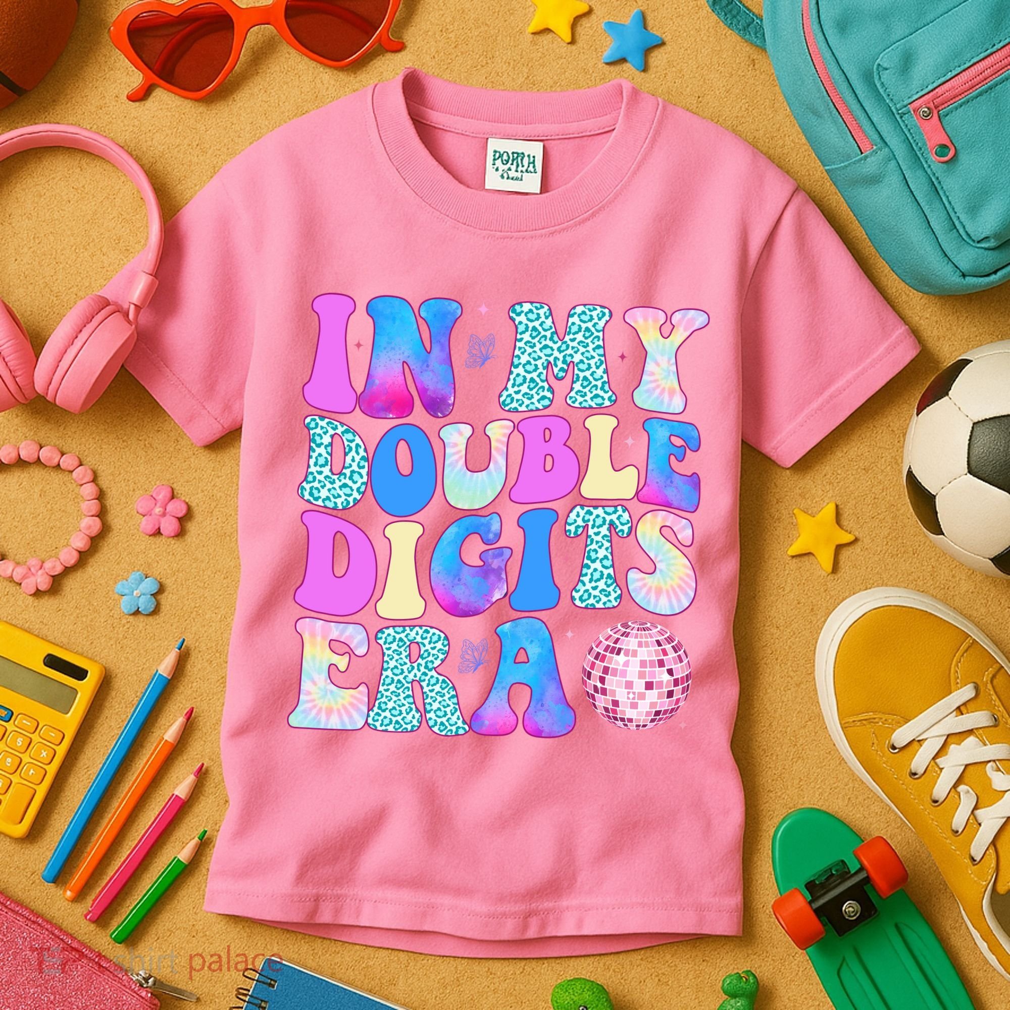 In My Double Digits Era 10 Year Old 10th Birthday Disco Kids T-Shirt