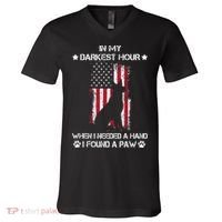 In My Darkest Hour When I Needed A Hand I Found A Paw V-Neck T-Shirt thumb 0