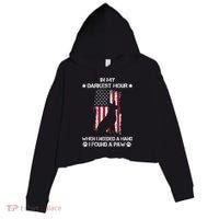 In My Darkest Hour When I Needed A Hand I Found A Paw Crop Fleece Hoodie thumb 0