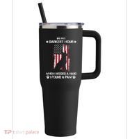 In My Darkest Hour When I Needed A Hand I Found A Paw 40oz Vacuum Insulated Stainless Steel Travel Tumbler thumb 0