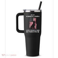 In My Darkest Hour When I Needed A Hand I Found A Paw 40oz Vacuum Insulated Stainless Steel Travel Tumbler thumb 2