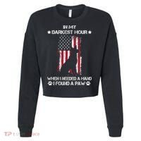 In My Darkest Hour When I Needed A Hand I Found A Paw Cropped Pullover Crew thumb 0