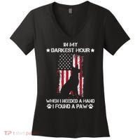 In My Darkest Hour When I Needed A Hand I Found A Paw Women's V-Neck T-Shirt thumb 0