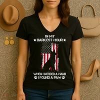 In My Darkest Hour When I Needed A Hand I Found A Paw Women's V-Neck T-Shirt thumb 3