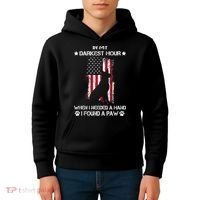 In My Darkest Hour When I Needed A Hand I Found A Paw Kids Hoodie thumb 4