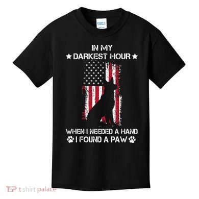 In My Darkest Hour When I Needed A Hand I Found A Paw Kids T-Shirt