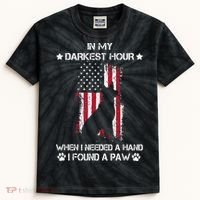 In My Darkest Hour When I Needed A Hand I Found A Paw Kids Tie-Dye T-Shirt thumb 0
