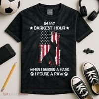 In My Darkest Hour When I Needed A Hand I Found A Paw Kids Tie-Dye T-Shirt thumb 2
