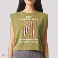 In My Darkest Hour When I Needed A Hand I Found A Paw Garment-Dyed Women's Muscle Tee thumb 2