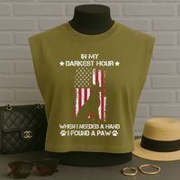 In My Darkest Hour When I Needed A Hand I Found A Paw Garment-Dyed Women's Muscle Tee thumb 3
