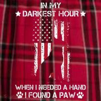In My Darkest Hour When I Needed A Hand I Found A Paw Women's Flannel Plaid Pajama Pants thumb 2