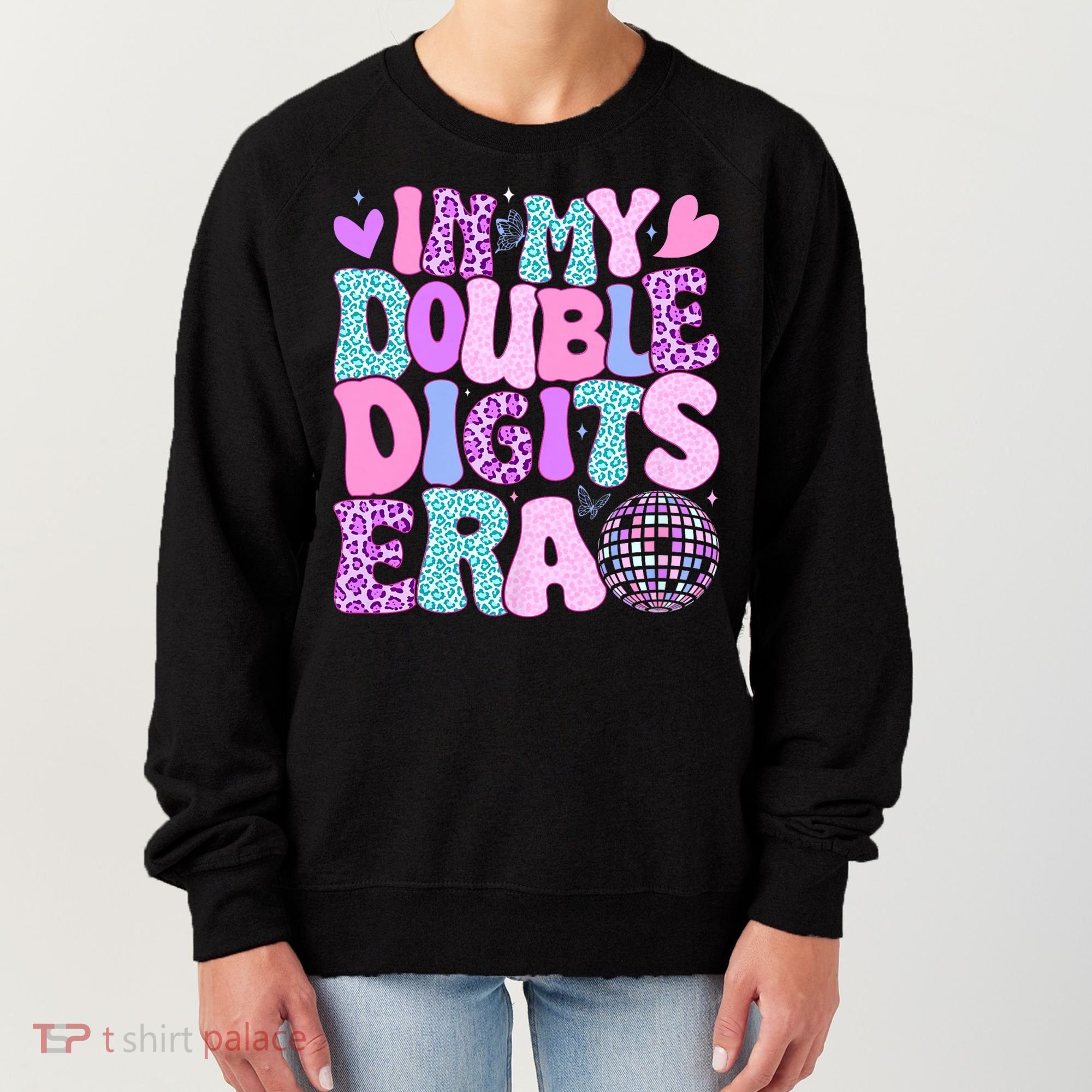 In My Double Digits Era Retro 10 Year Old 10th Birthday Girl Women's Sweatshirt