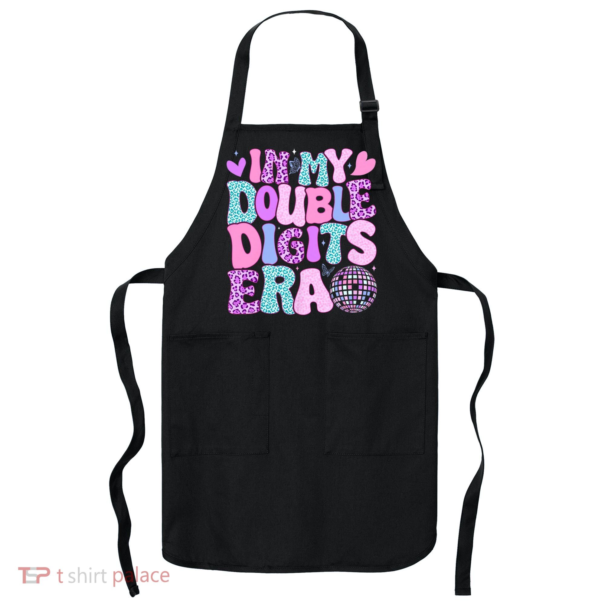 In My Double Digits Era Retro 10 Year Old 10th Birthday Girl Apron