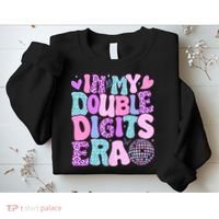 In My Double Digits Era Retro 10 Year Old 10th Birthday Girl Sweatshirt thumb 2