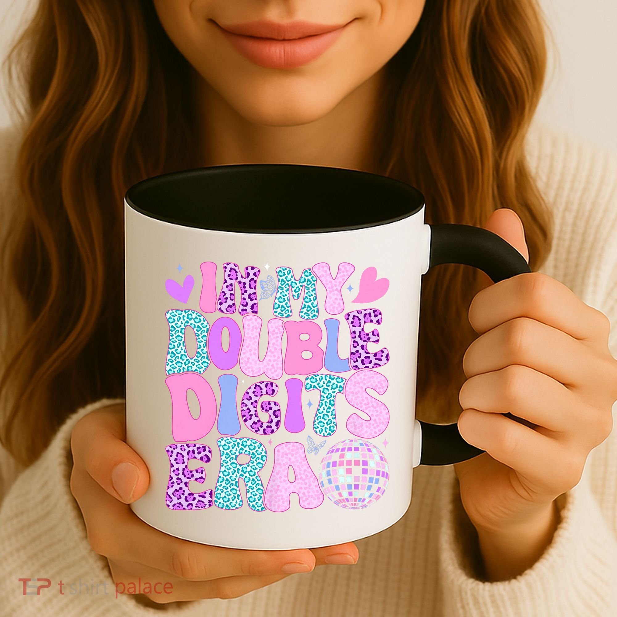 In My Double Digits Era Retro 10 Year Old 10th Birthday Girl Coffee Mug