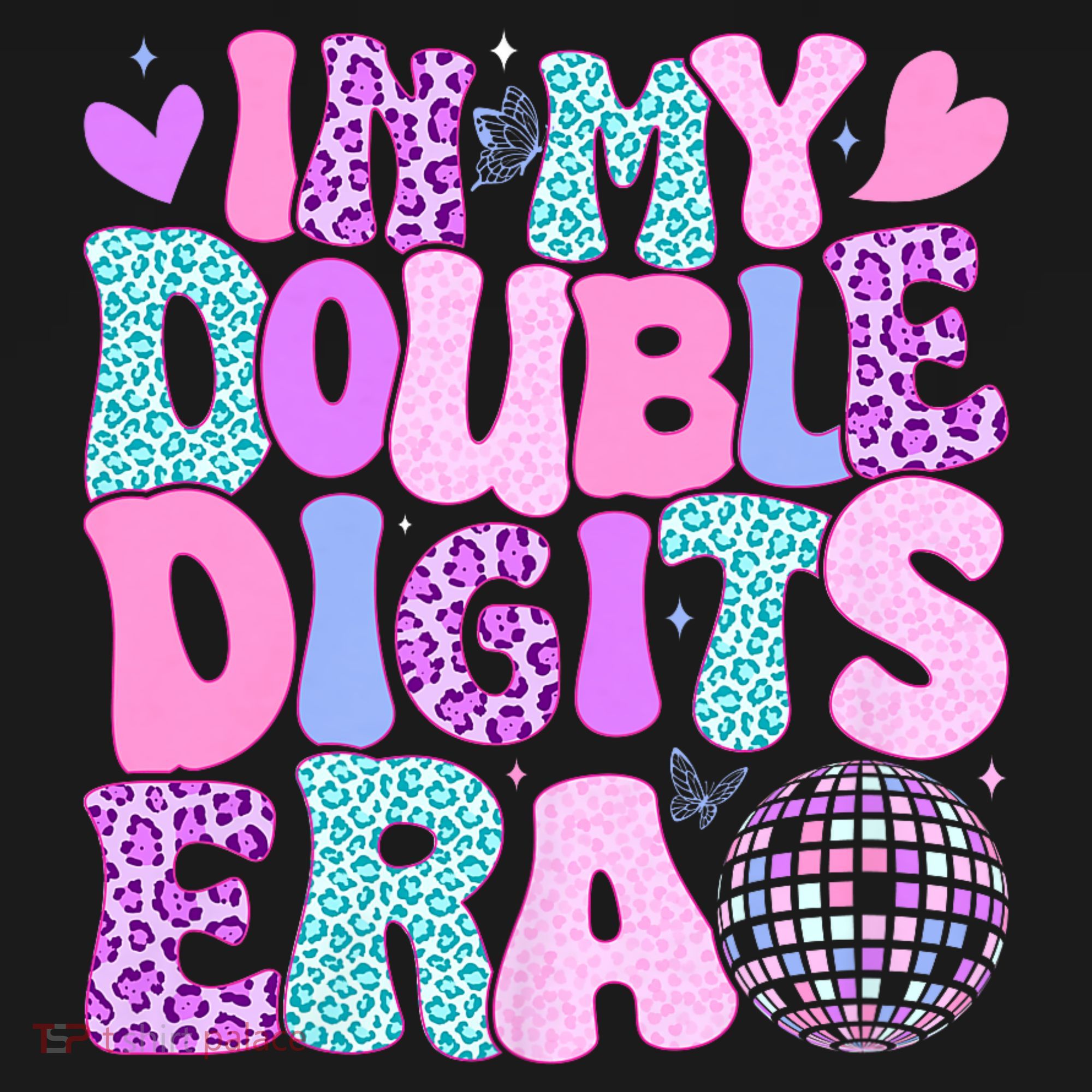 In My Double Digits Era Retro 10 Year Old 10th Birthday Girl Women's Hoodie