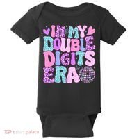 In My Double Digits Era Retro 10 Year Old 10th Birthday Girl Baby Bodysuit thumb 0